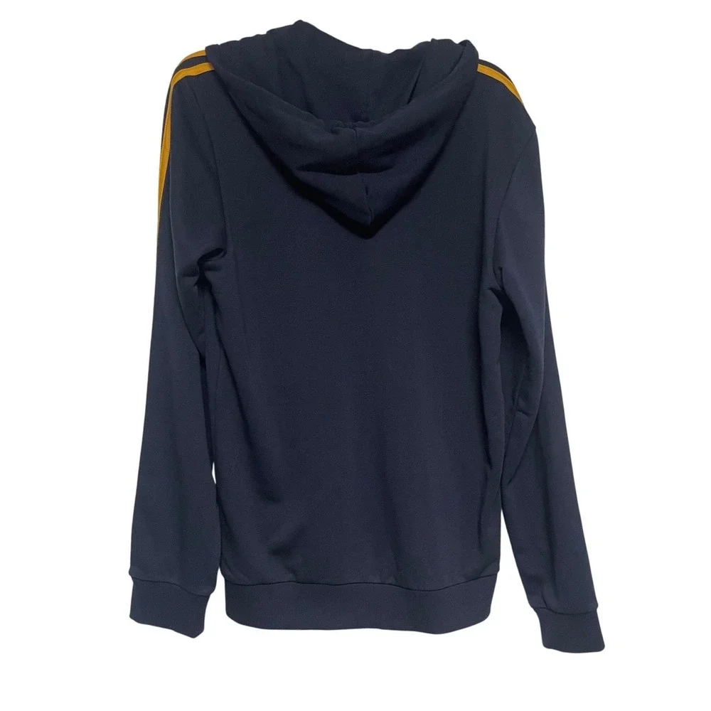 Adidas Embroidered Madrid Real DNA Full Zip Navy Hooded Sweatshirt Men's Medium